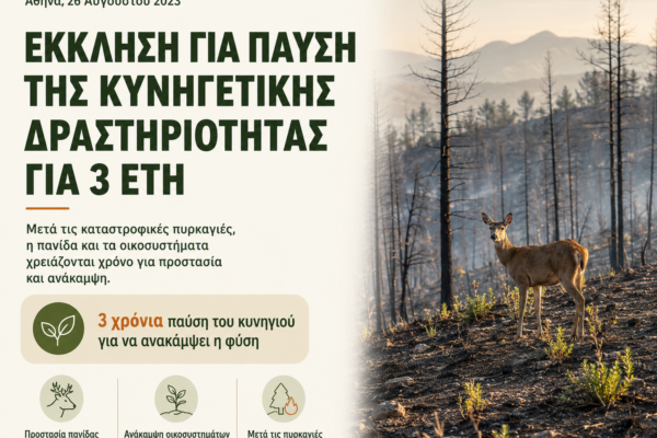 Επιστολή έκκλησης SaveWild παύσης της κυνηγετικής δραστηριότητας για 3 έτη